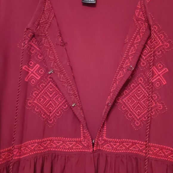 KAREN KANE Boho Peasant Top Babydoll Size Medium - Picture 6 of 8